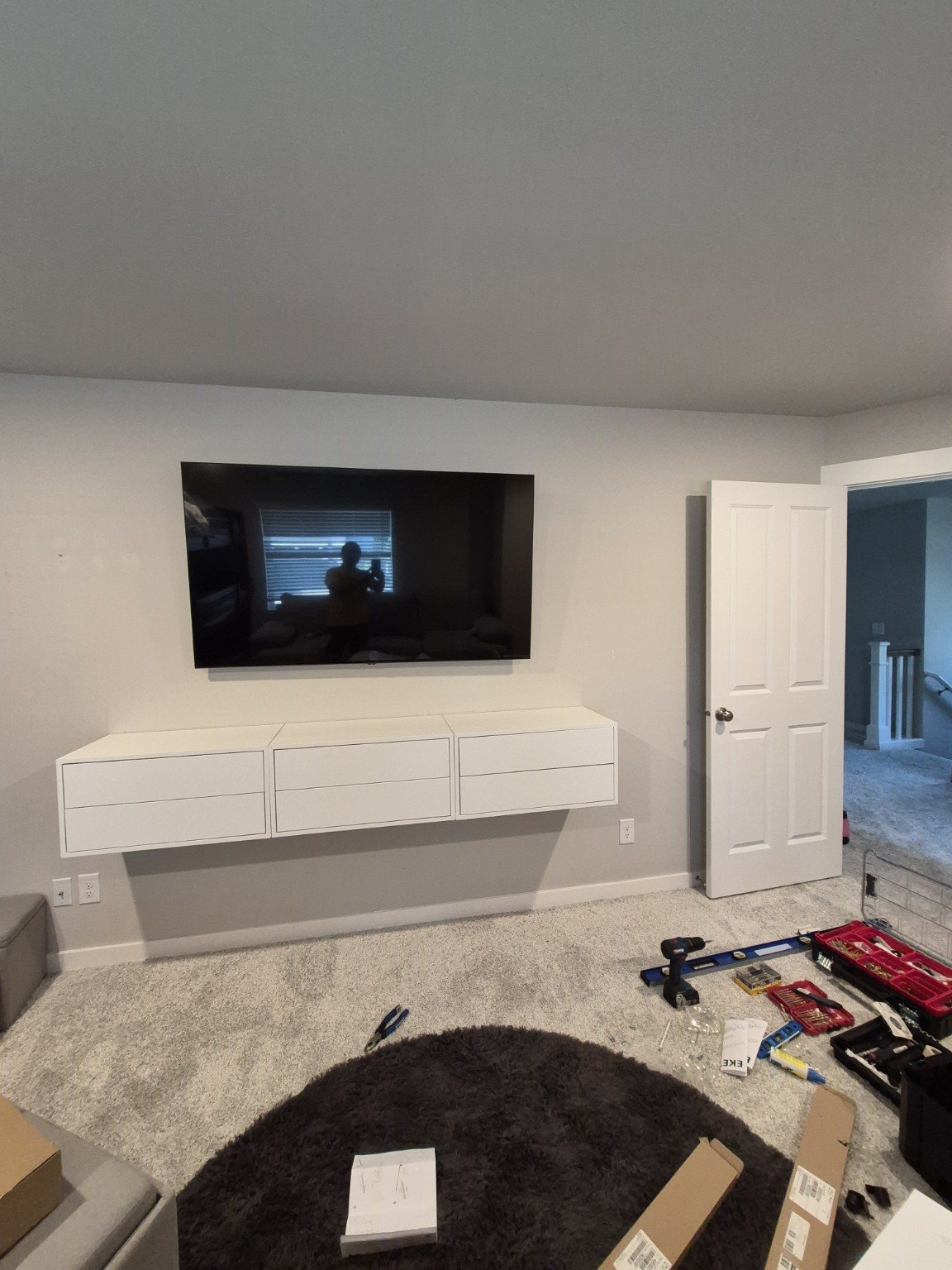 Wall-mounted media cabinets after